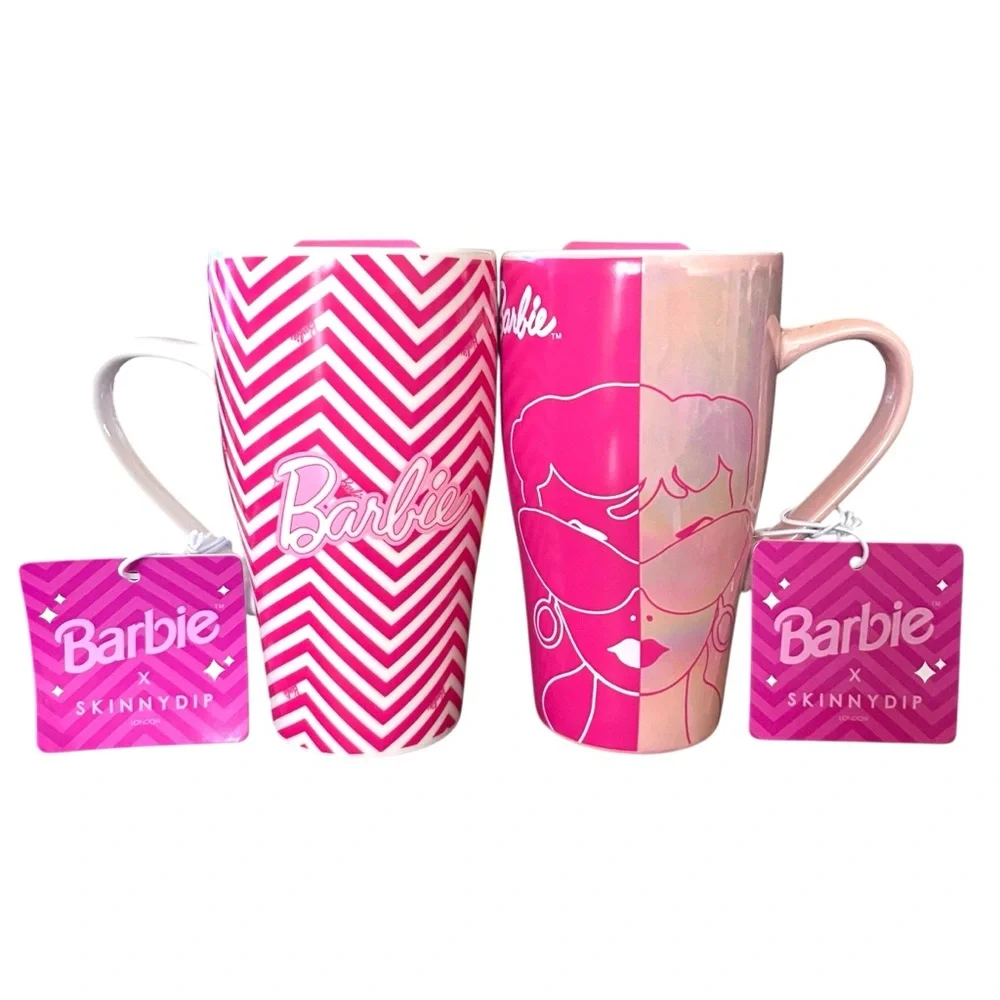 Barbie x Skinnydip Ceramic Travel Mug Set of 2 Limited Edition - Picture 11 of 11